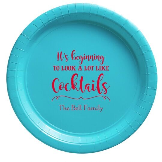 It's Beginning To Look A Lot Like Cocktails Paper Plates